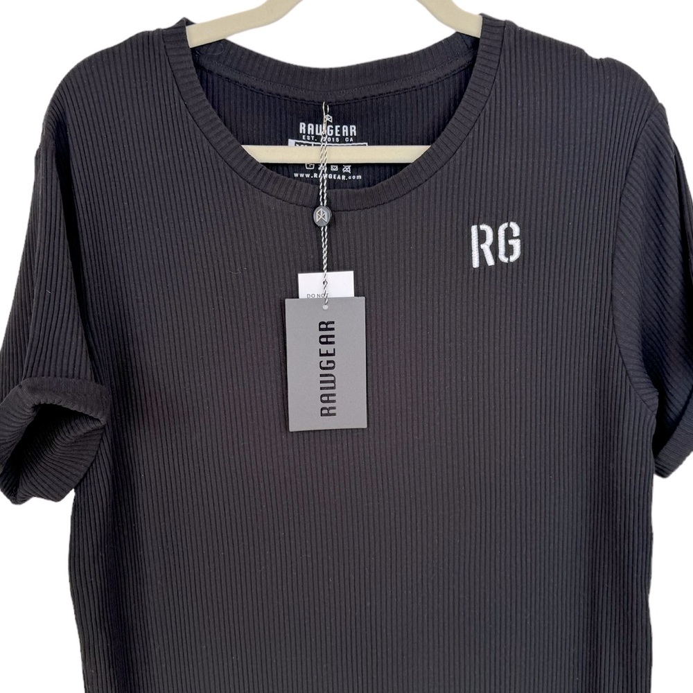 Black Muscle 💪 Mens Ribbed Knit Premium Tee NWT in packaging